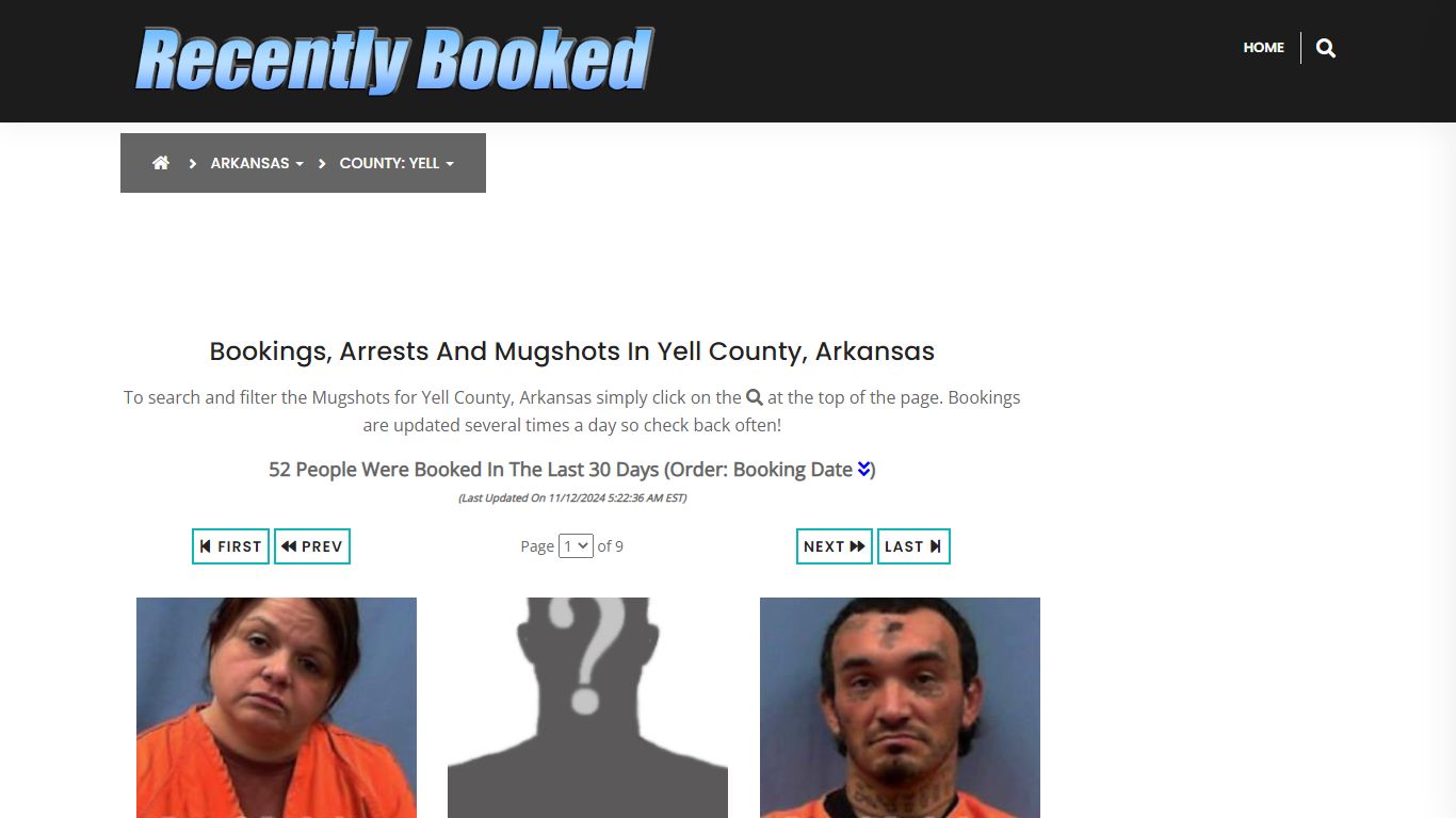 Bookings, Arrests and Mugshots in Yell County, Arkansas - Recently Booked