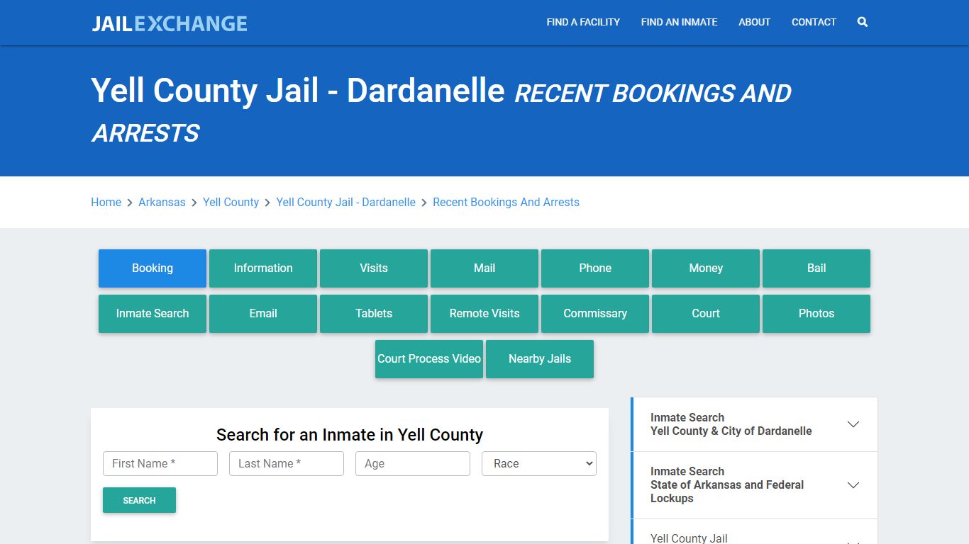 Yell County Jail - Dardanelle Recent Bookings And Arrests - Jail Exchange