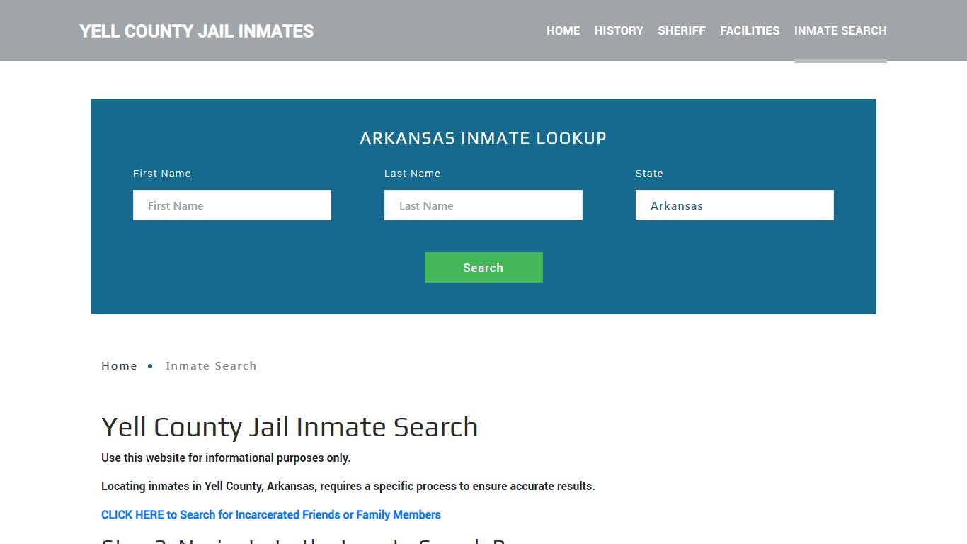 Yell County, AR Detainee Lookup